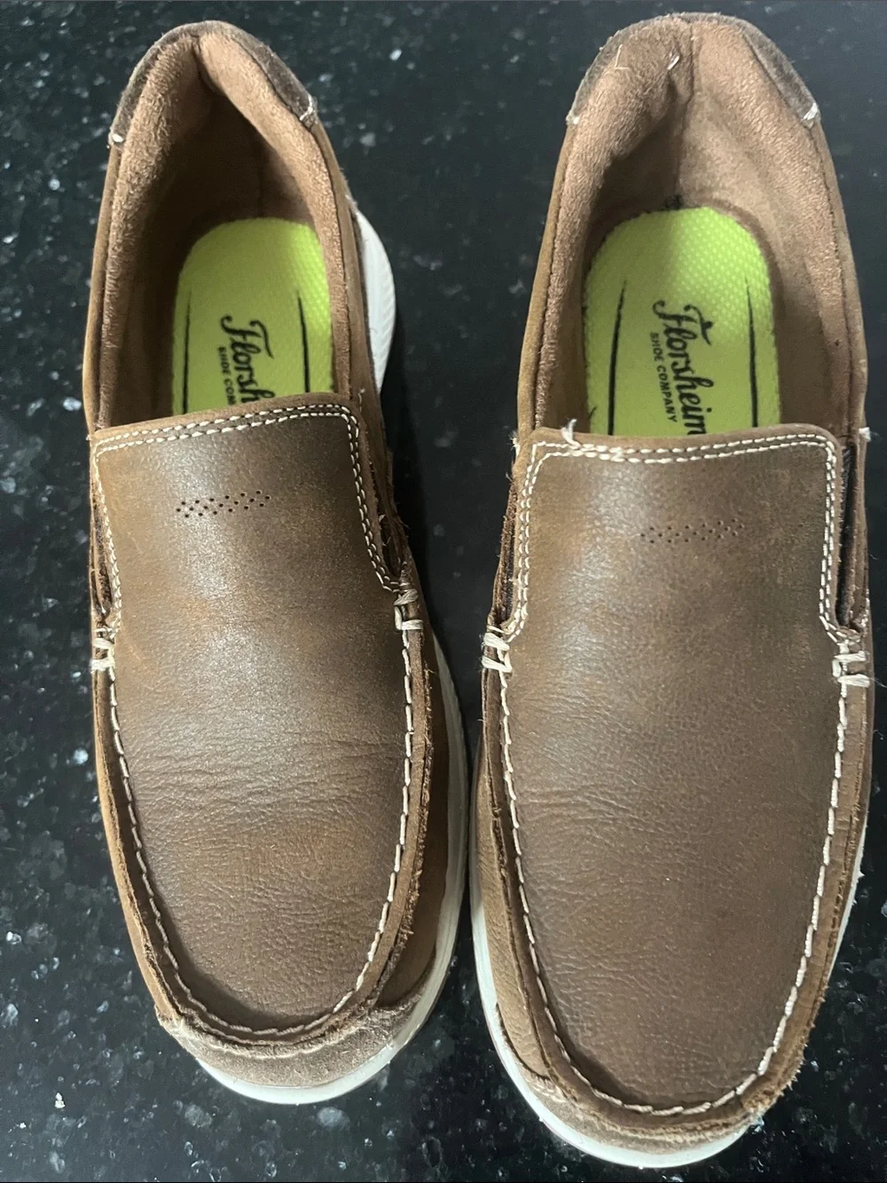 Florsheim Brown Leather Slip-On Moccasin Kids Dress Shoes